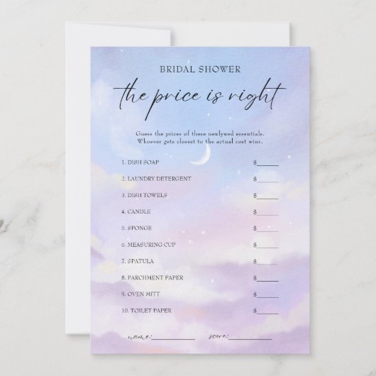 Cloud 9 Raad de juiste prijs Vrijgezellenfeest spe Kaart (Voorkant)