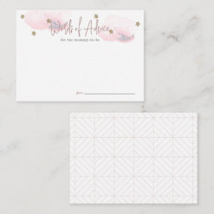 Cloud 9 Roze Baby shower Advies Informatiekaartje