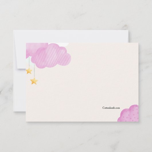 Cloud 9 Roze bedankkaart (Achterkant)