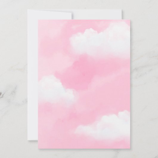 Cloud 9 roze bruids douche uitnodiging (Achterkant)