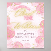 Cloud 9 Roze Goud Vrijgezellenfeest Welkomstbord Poster (Voorkant)