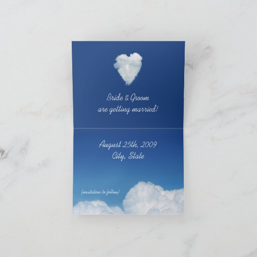 Cloud 9 - "Save the date" kaart (Binnen)