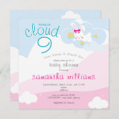 Cloud 9 Some Bunny Pink Spring Girl Baby shower Kaart (Voorkant / Achterkant)