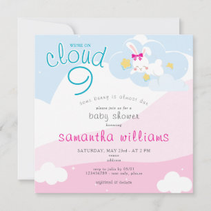 Cloud 9 Some Bunny Pink Spring Girl Baby shower Kaart