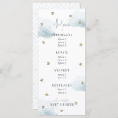 Cloud 9 sterren Waterverf Baby shower Menu (Voorkant / Achterkant)