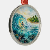 Cloud 9 Surfbreker Metalen Ornament (Rechts)