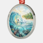 Cloud 9 Surfbreker Metalen Ornament (Links)