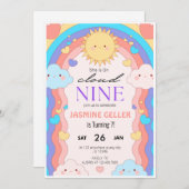 Cloud 9 Verjaardag uitnodiging (Voorkant / Achterkant)