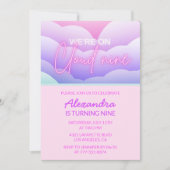 Cloud 9 verjaardagsfeestje Uitnodigingen Rainbow (Voorkant)