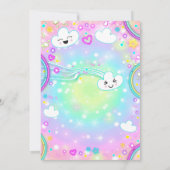 Cloud 9 verjaardagsuitnodiging Rainbow Neon Kaart (Achterkant)