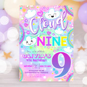 Cloud 9 verjaardagsuitnodiging Rainbow Neon Kaart