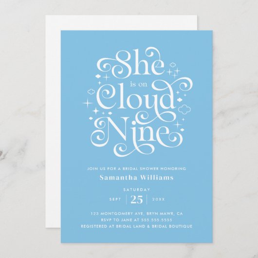 Cloud 9 Vrijgezellenfeest Kaart (Voorkant / Achterkant)