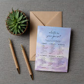 Cloud 9 Wat zit er in je tas Vrijgezellenfeest spe Kaart