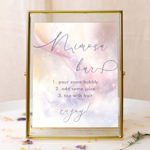 Cloud 9 Watercolor Bruidsdiner Mimosa Bar Poster