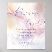 Cloud 9 Watercolor Bruidsdiner Mimosa Bar Poster (Voorkant)