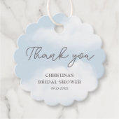 Cloud 9 Watercolor Bruidsdouche Bedankjes Labels (Voorkant)