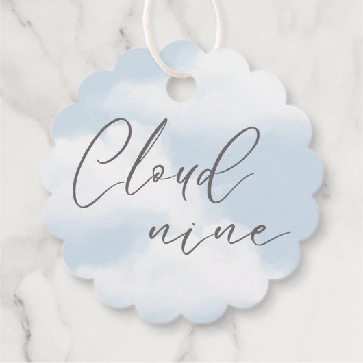 Cloud 9 Watercolor Bruiloftsborrel Bedankjes Labels (Achterkant)