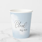 Cloud 9 Watercolor Bruiloftsfeest Papieren Bekers (Achterkant)