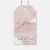 Cloud 9 Waterverf Girl Baby shower Cadeaulabel (Achterkant)