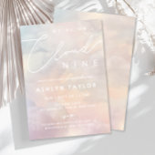 Cloud 9 Waterverf Sky Baby shower Invitation Kaart
