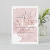 Cloud 9 Waterverf Vrijgezellenfeest roze hemel Folie Uitnodiging (Staand Voorkant)