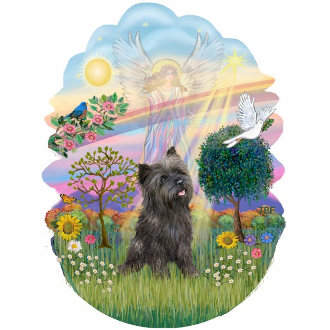 Cloud Angel - Brindle Cairn Terrier #21 Staand Fotobeeldje (Voorkant)
