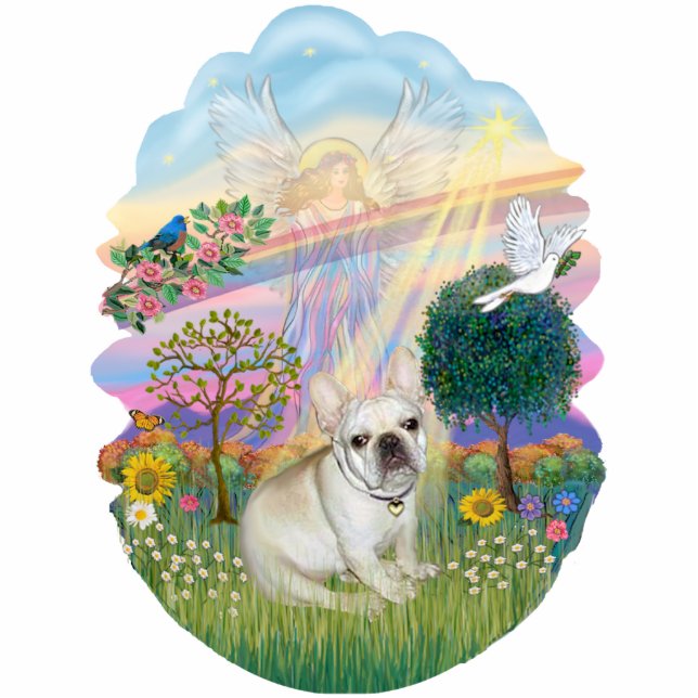 Cloud Angel - Franse Bulldog 1 Staand Fotobeeldje (Voorkant)