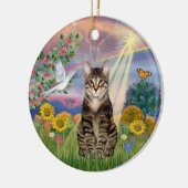 Cloud Angel - Tabby Tiger Cat Angel Keramisch Ornament (Links)