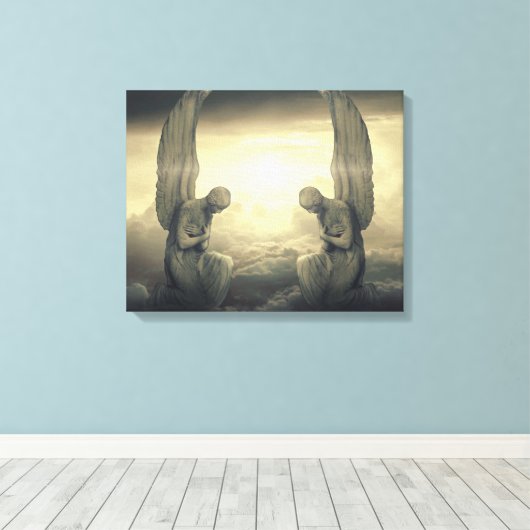Cloud Angels verpakt canvas Afdruk (Insitu (Houten vloer))