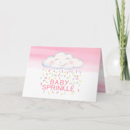 Cloud baby roze waterverf bedankt kaart