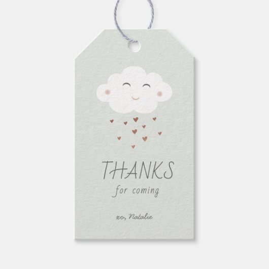 Cloud baby shower bedankt label cadeau cadeaulabel (Voorkant)