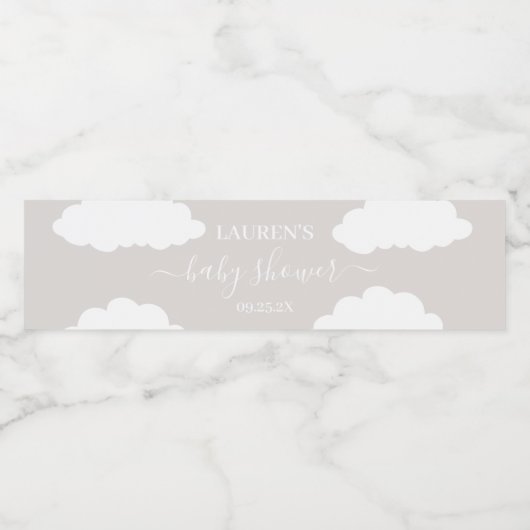Cloud Baby shower Beverage Label Set Waterfles Etiket (Enkel label)