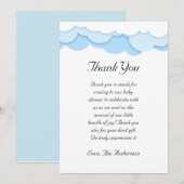 Cloud Baby shower Dank je kaart (Voorkant / Achterkant)