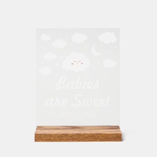 Cloud Baby shower Favoriet Acryl Bord (Voorkant)