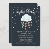 Cloud Baby shower Invitation Raindrop Love Kaart (Voorkant / Achterkant)