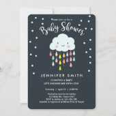 Cloud Baby shower Invitation Raindrop Love Kaart (Voorkant)