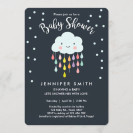 Cloud Baby shower Invitation Raindrop Love Kaart