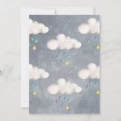 Cloud Baby shower Invitation Raindrop Love Kaart (Achterkant)