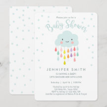 Cloud Baby shower Invitation Raindrop Love