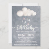 Cloud Baby shower Invitation Raindrop Love Kaart (Voorkant)