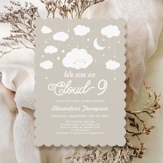 Cloud Baby shower Kaart