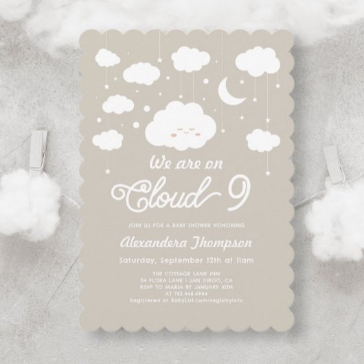 Cloud Baby shower Kaart