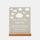 Cloud Baby shower My Water Broke spel Acryl Bord (Voorkant)