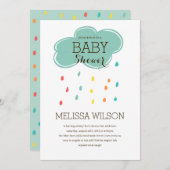 Cloud Baby shower Party Kaart (Voorkant / Achterkant)