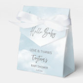 Cloud baby shower pastel grey clouds baby shower bedankdoosjes (Voorkant Zijde)