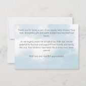 Cloud baby shower pastel grey clouds baby shower bedankkaart (Achterkant)