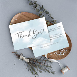Cloud baby shower pastel grey clouds baby shower bedankkaart