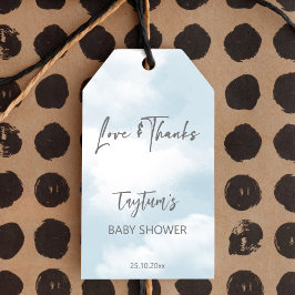 Cloud baby shower pastel grijs wolken gunst cadeaulabel