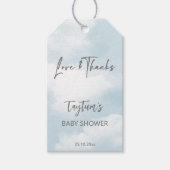 Cloud baby shower pastel grijs wolken gunst cadeaulabel (Voorkant)