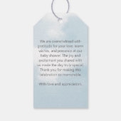 Cloud baby shower pastel grijs wolken gunst cadeaulabel (Achterkant)